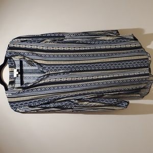 Umgee Breezy Patterned Tunic Dress - L